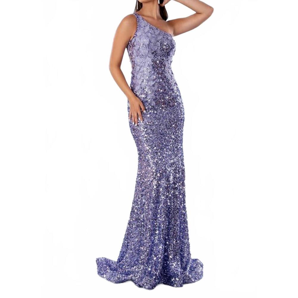 NEW STELLA COUTURE mermaid formal evening gown in lilac